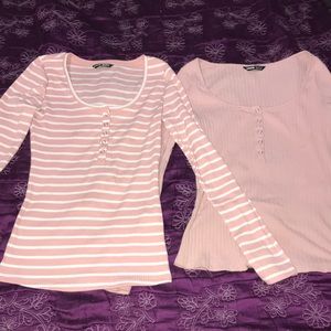Pink long sleeve shirt set